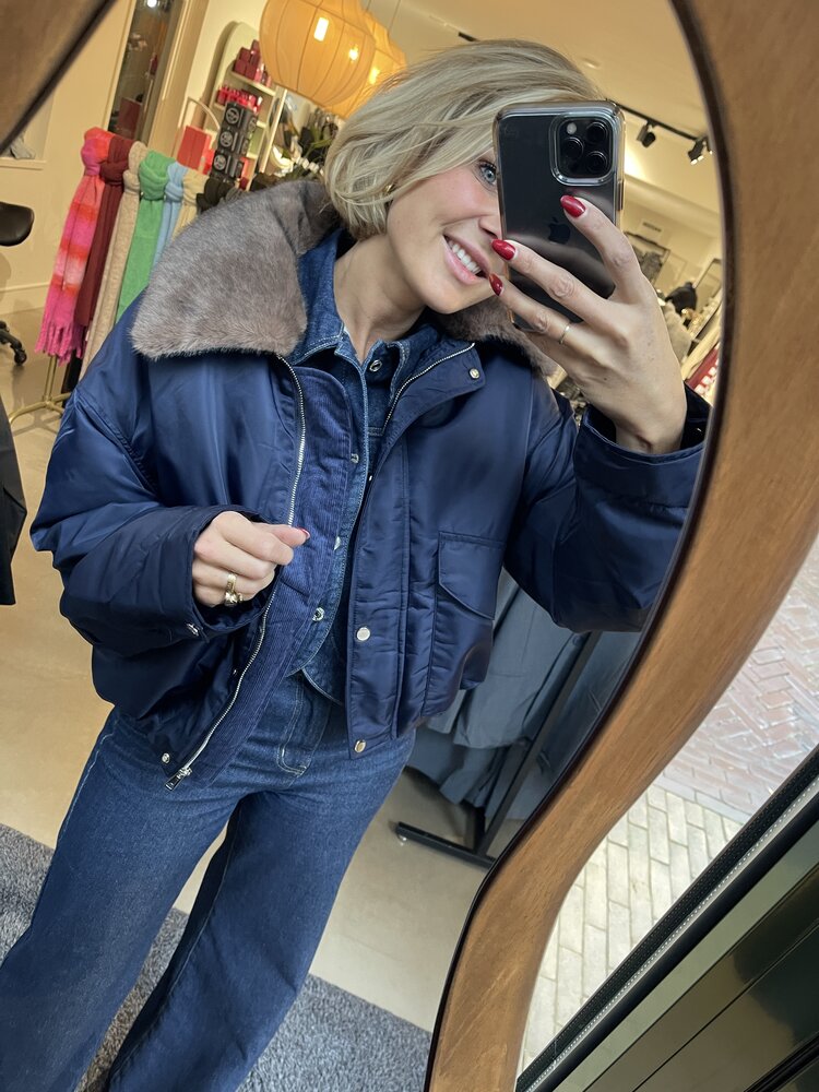 Just be Jolie Cher Bomber Jacket Blue