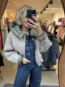 Just be Jolie Sarah Bomber Jacket Taupe