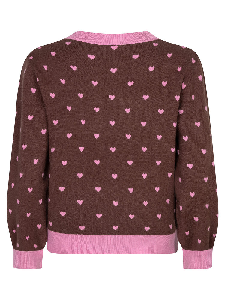 Ydence Knitted Sweater Emily Brown/Pink