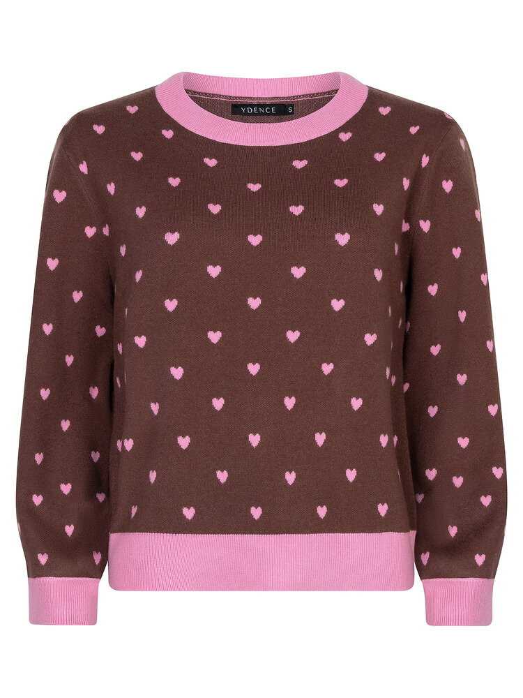 Ydence Knitted Sweater Emily Brown/Pink