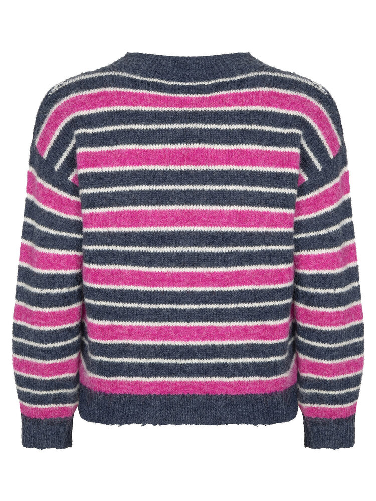 Ydence Knitted Sweater Aria Navy/Fuchsia