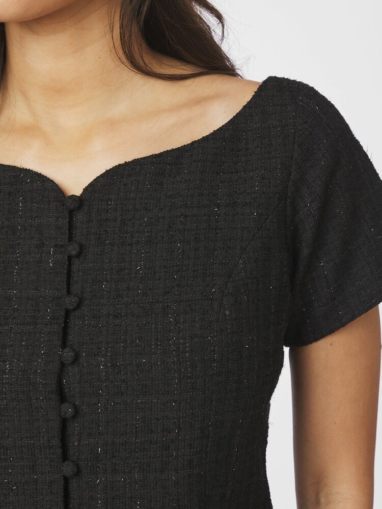 Neo Noir Tango Boucle Top Black