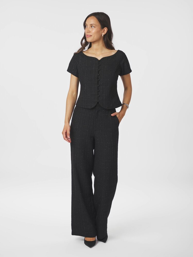 Neo Noir Tango Boucle Top Black