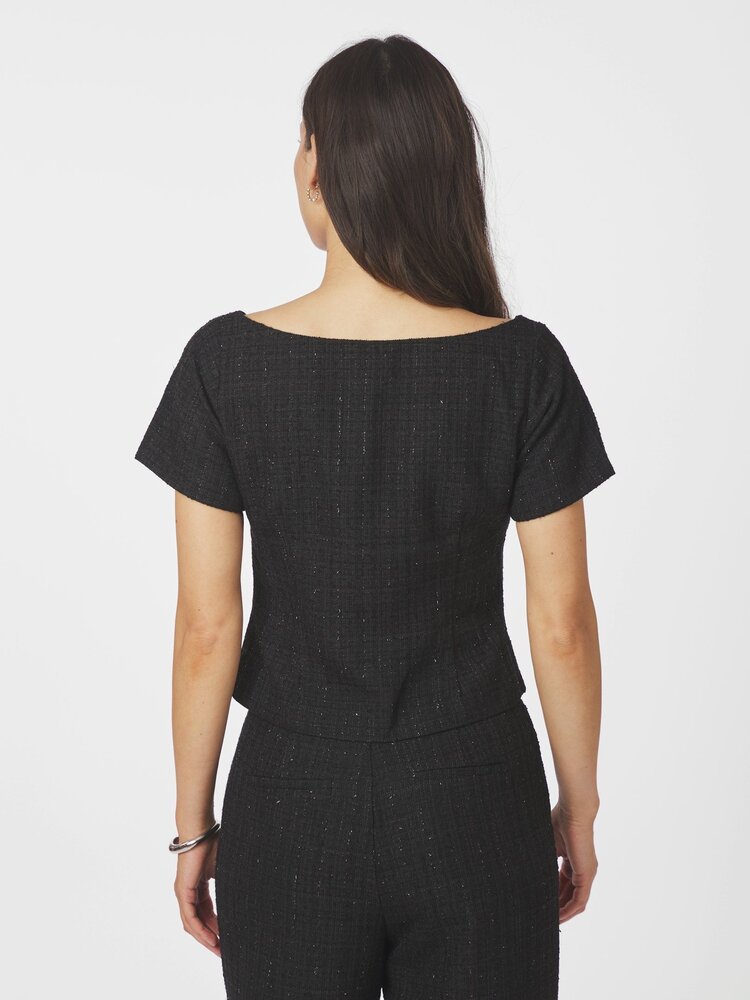 Neo Noir Tango Boucle Top Black