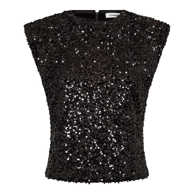 Co'Couture RoslynCC Sequin Top Black