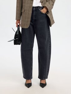 Selected Femme Loose Barrel Ane-Kori MW  Medium Grey Denim