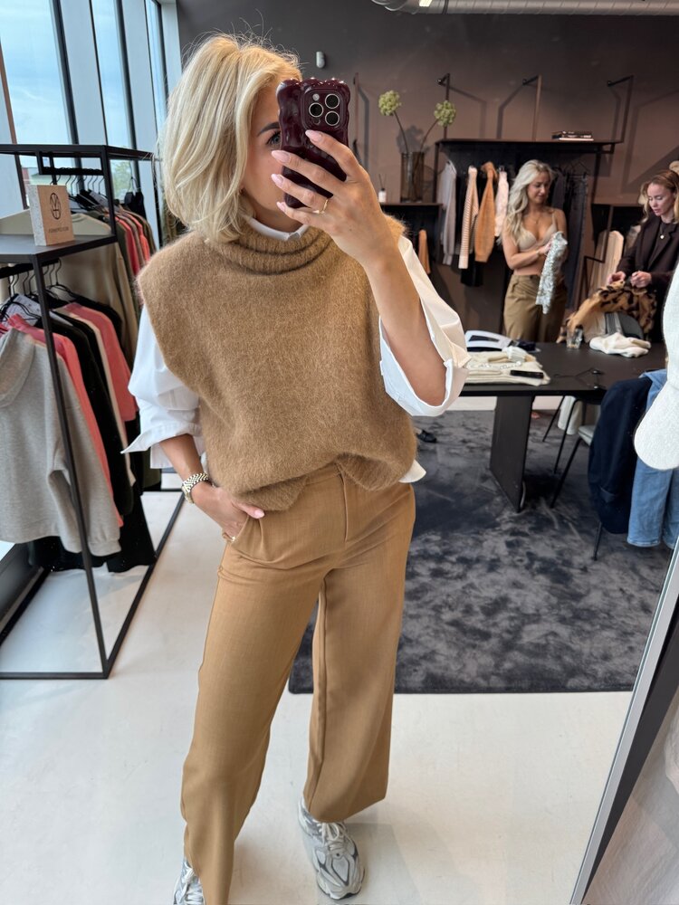 MSCH Macy Michelle HW Wide Pants Long T Coconut Mel