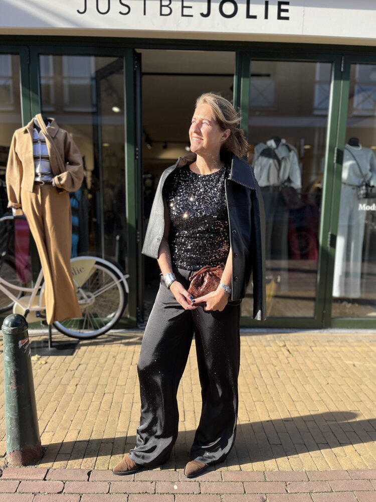 Co'Couture RoslynCC Sequin Top Black