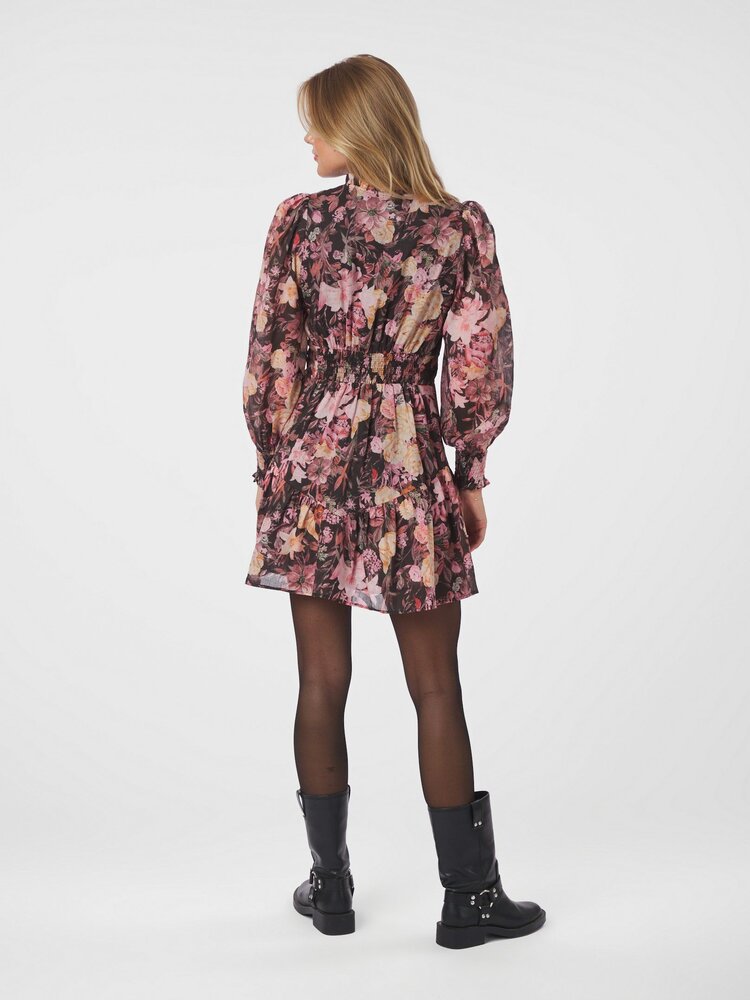 Neo Noir Aberto Big Flower Dress Black