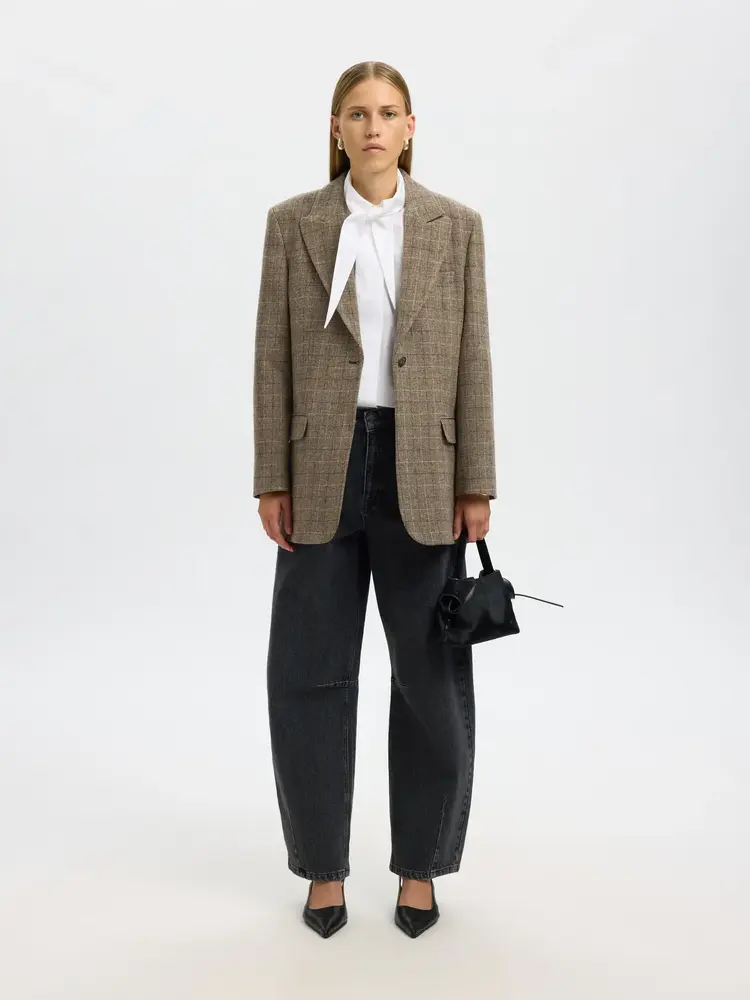 Selected Femme Esther Relaxed LS Shirt B Bright White