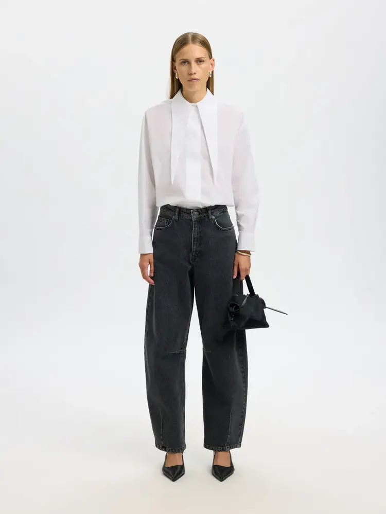 Selected Femme Esther Relaxed LS Shirt B Bright White