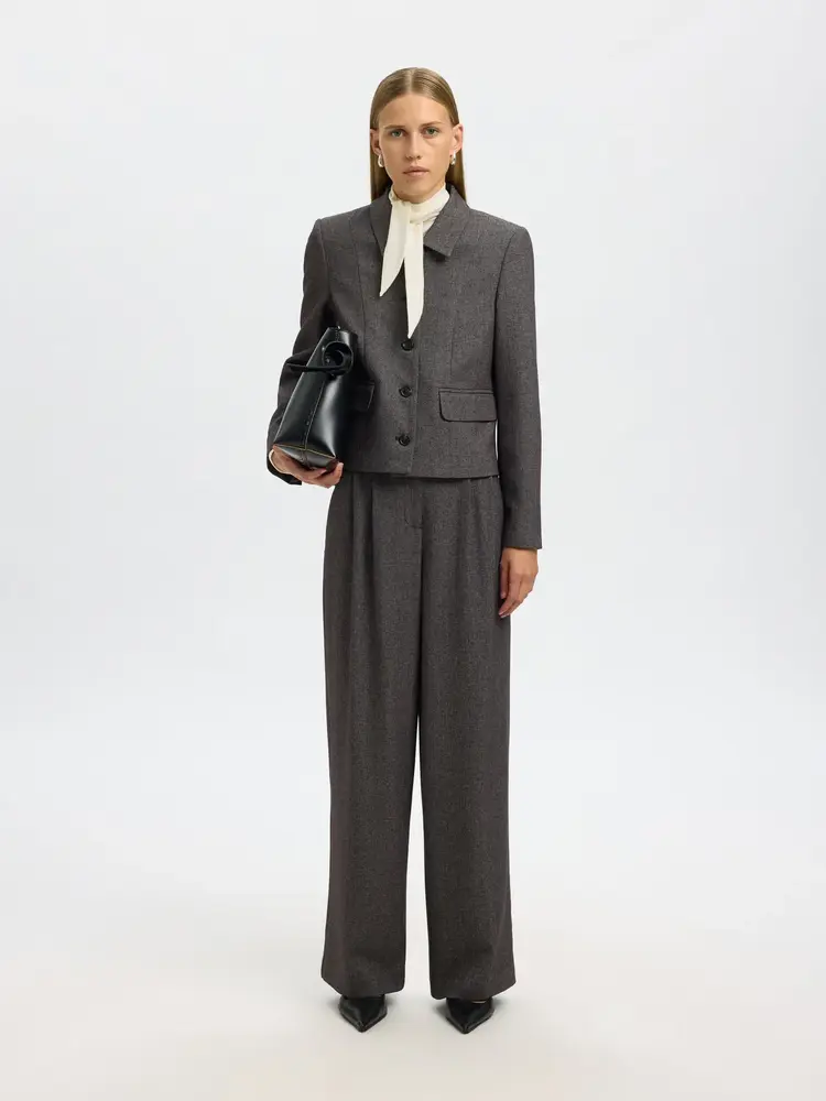 Selected Femme Lina Lano LS High Neck Top Egret