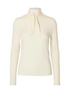 Selected Femme Lina Lano LS High Neck Top Egret