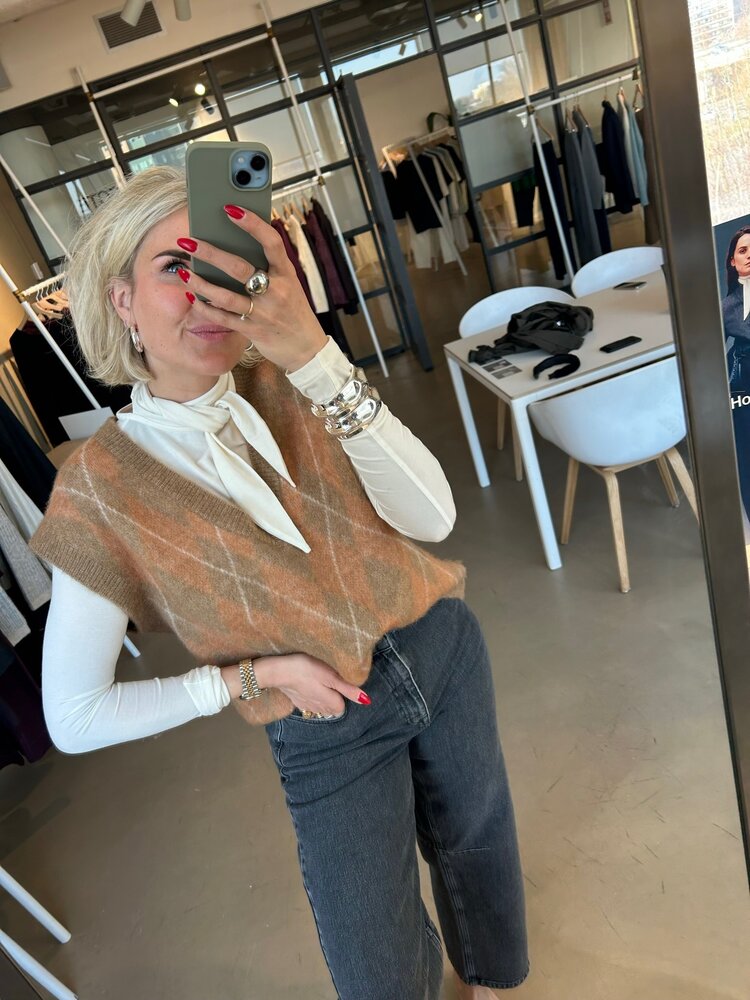 Selected Femme Lulu Brushed Agyle Knit Vest