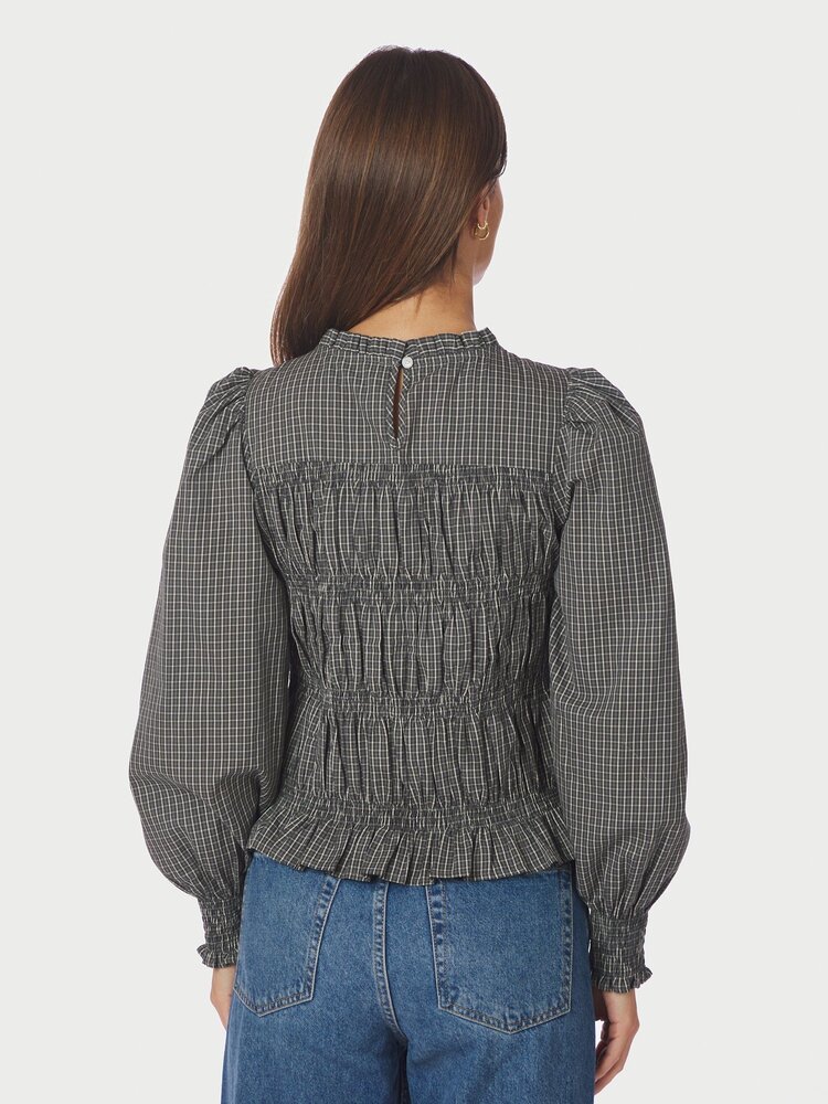 Neo Noir Marcia Check Blouse Antracit