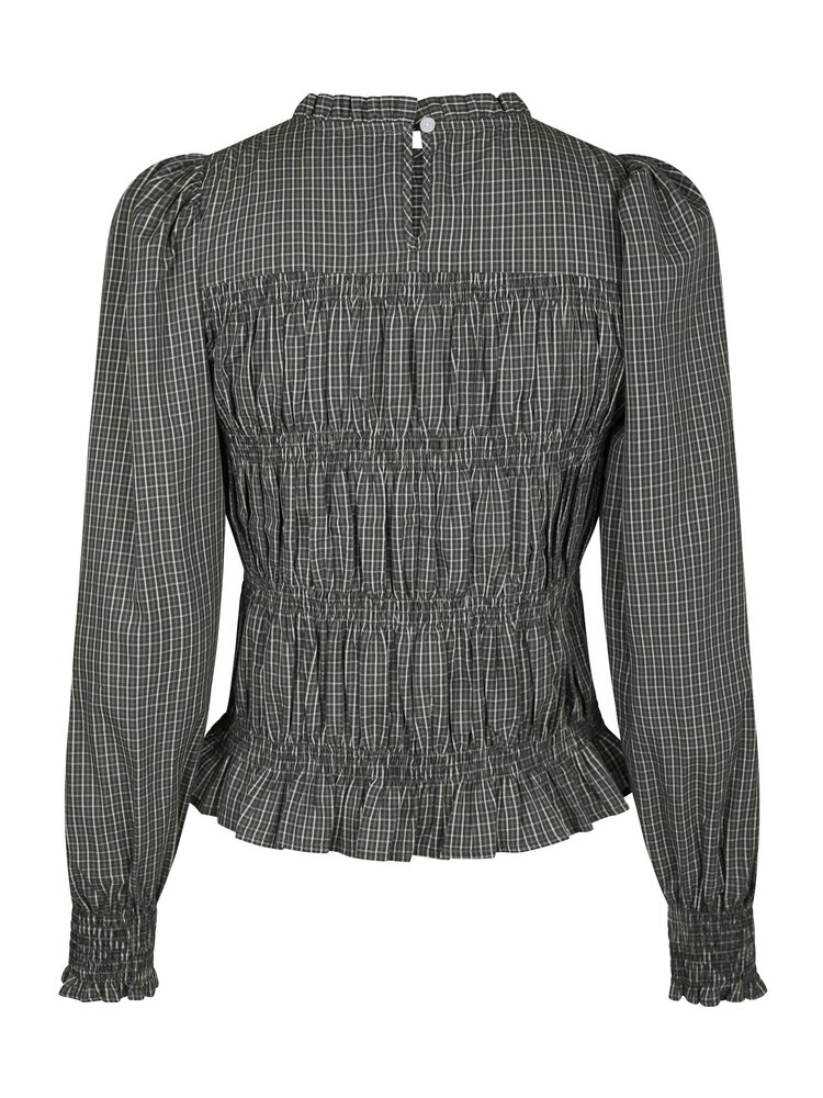 Neo Noir Marcia Check Blouse Antracit