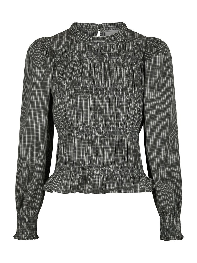 Neo Noir Marcia Check Blouse Antracit