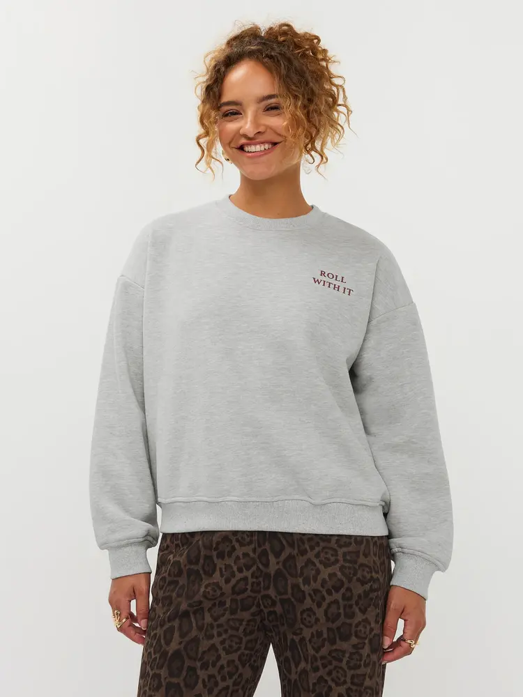 Ydence Sweater Roll With It Grey Melange