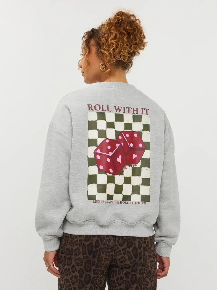 Ydence Sweater Roll With It Grey Melange