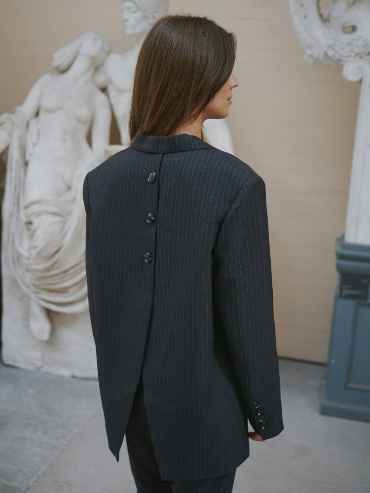 Neo Noir Marielle Button Back Blazer Antracit