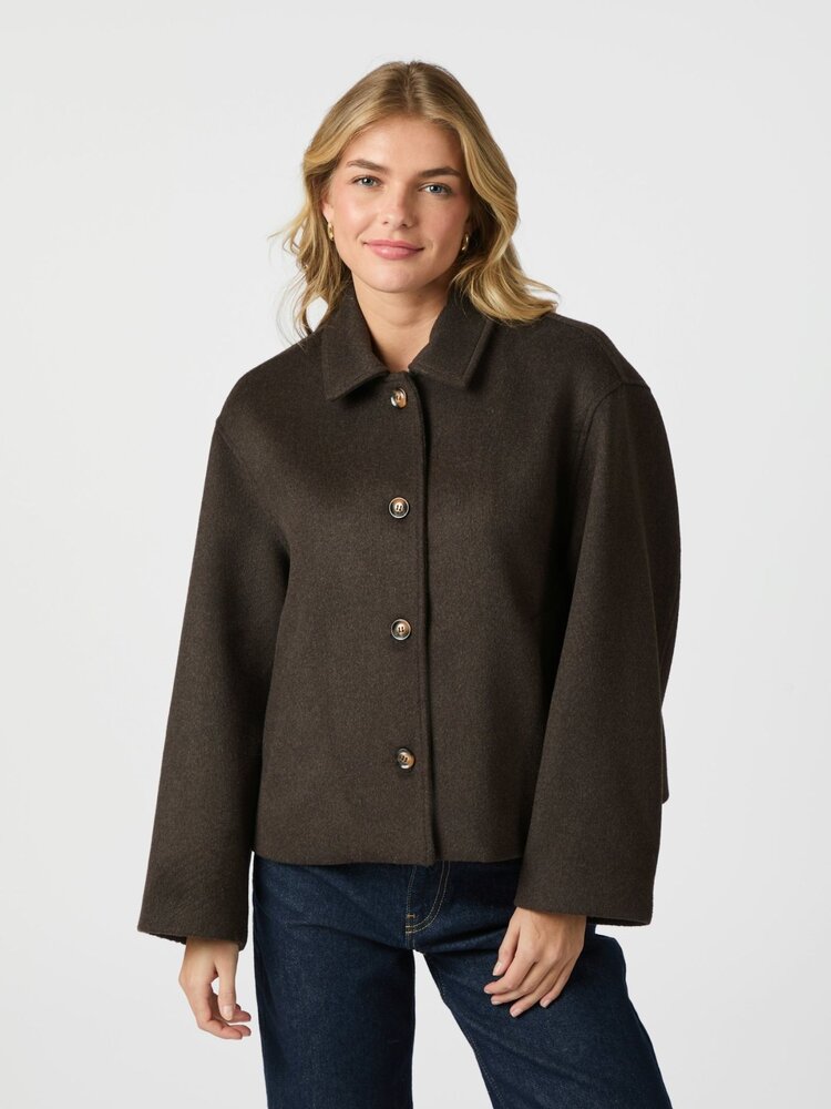 Neo Noir Hamra Wool Jacket Chocolate Brown