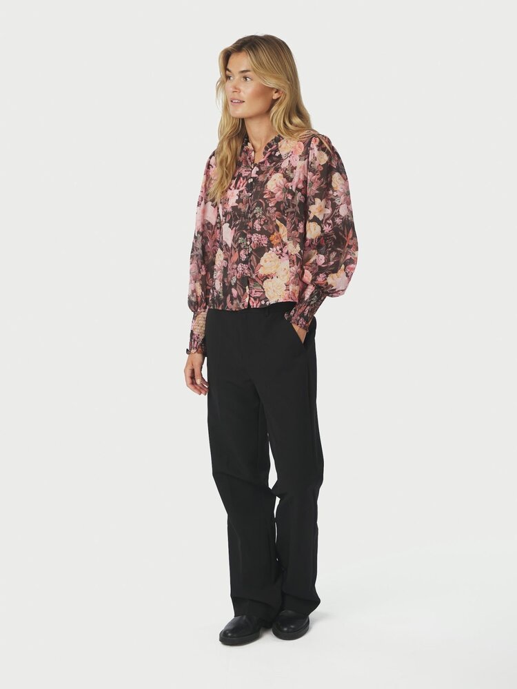 Neo Noir Gilda Big Flower Blouse Black