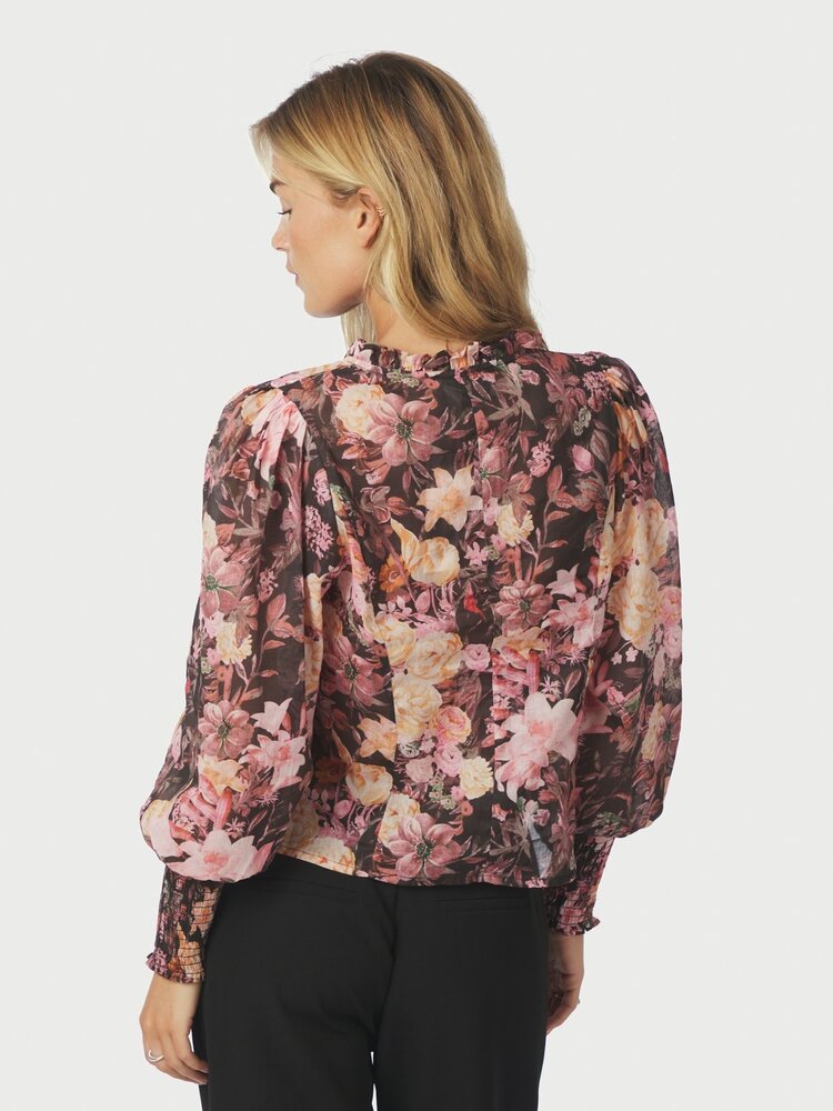 Neo Noir Gilda Big Flower Blouse Black