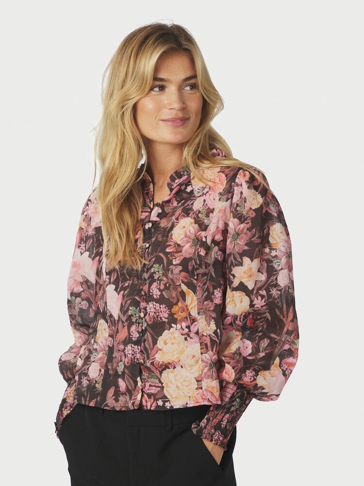 Neo Noir Gilda Big Flower Blouse Black