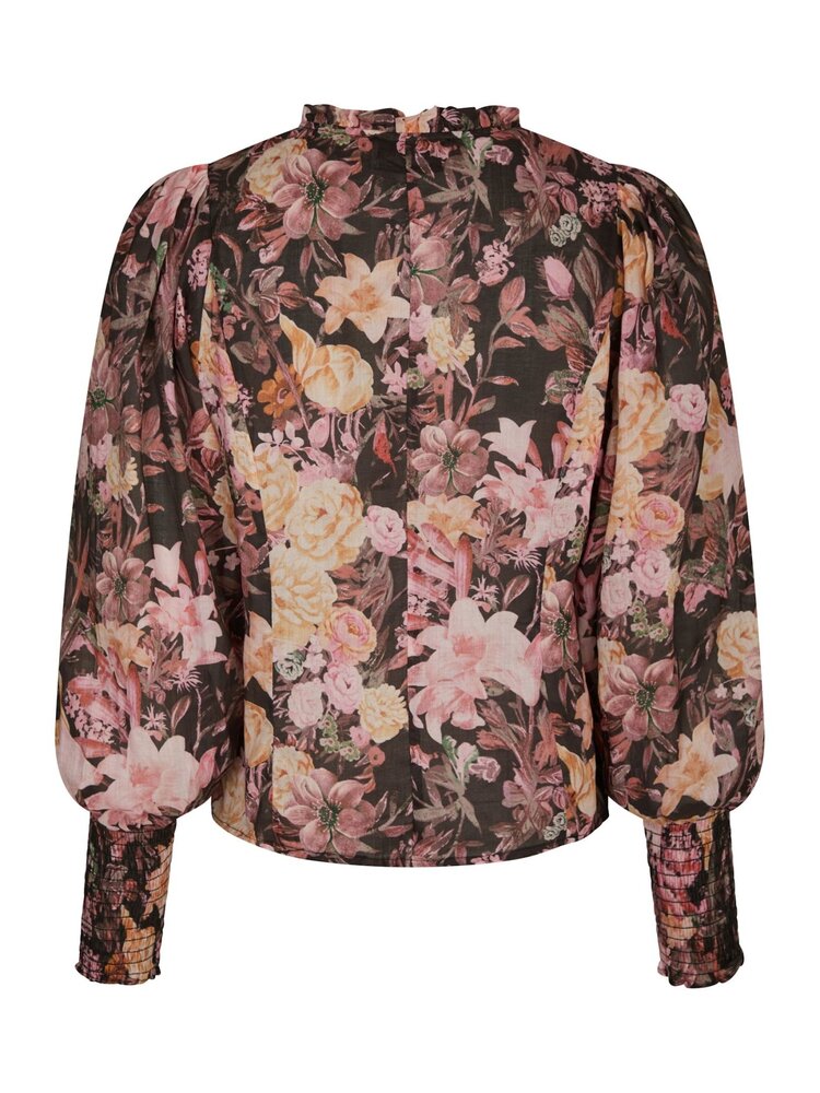 Neo Noir Gilda Big Flower Blouse Black