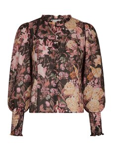Neo Noir Gilda Big Flower Blouse Black