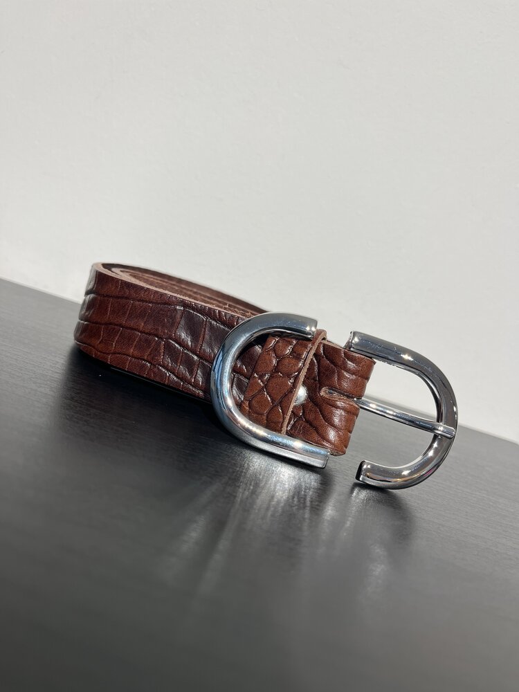 Elvy Croco Belt Women Brown Big