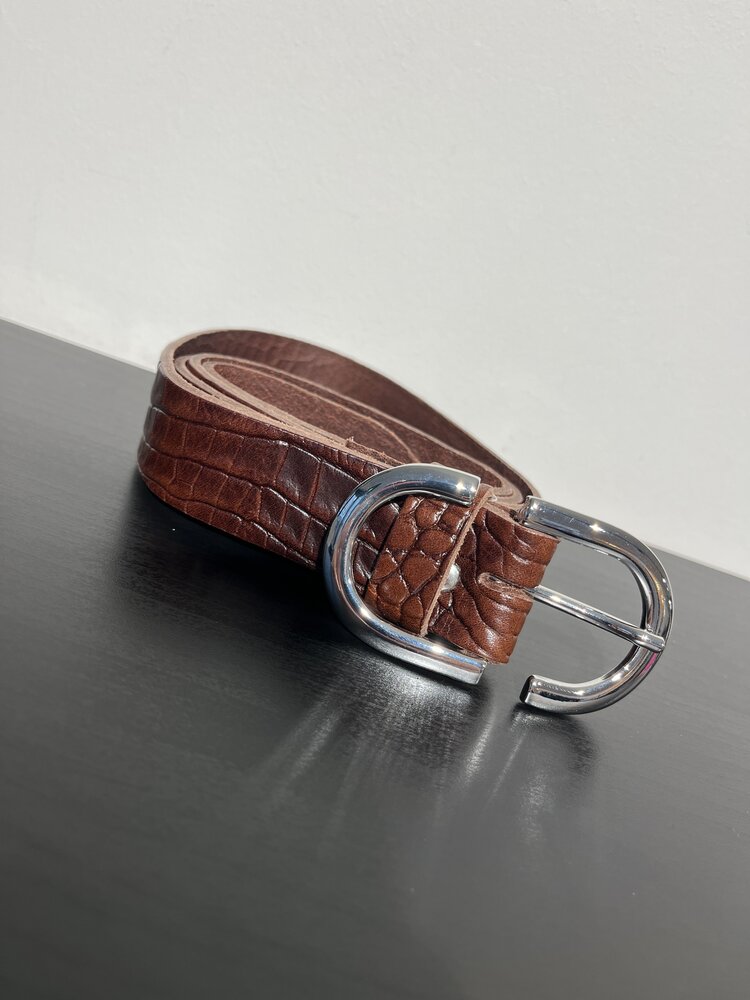 Elvy Croco Belt Women Brown Big
