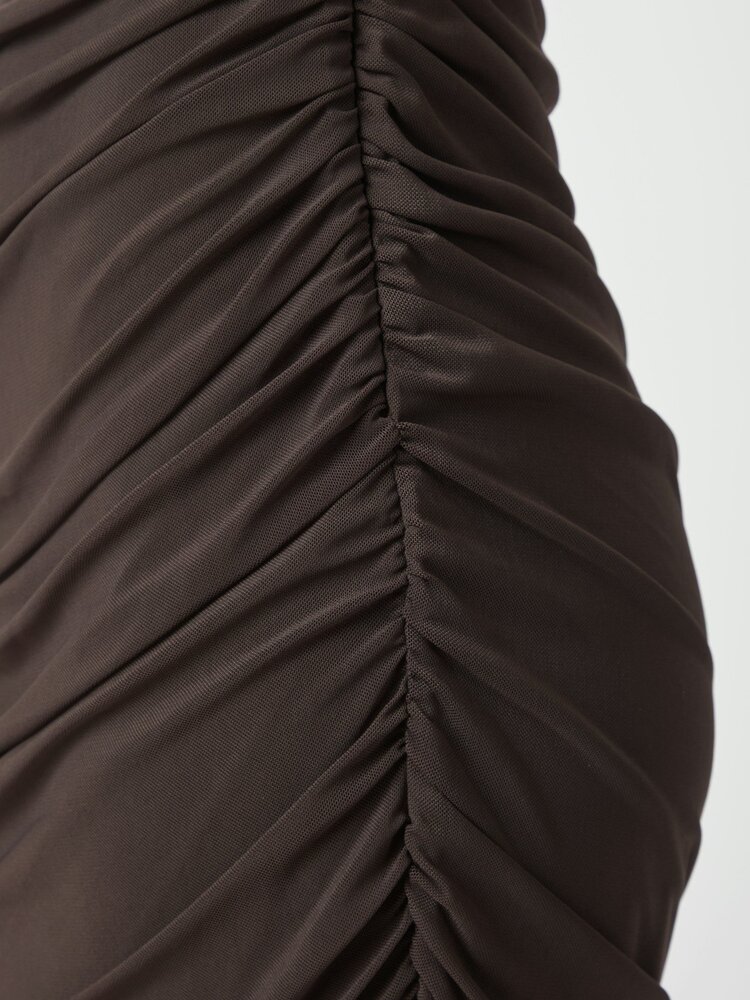 Neo Noir Corlina Solid Mesh Dress Brown