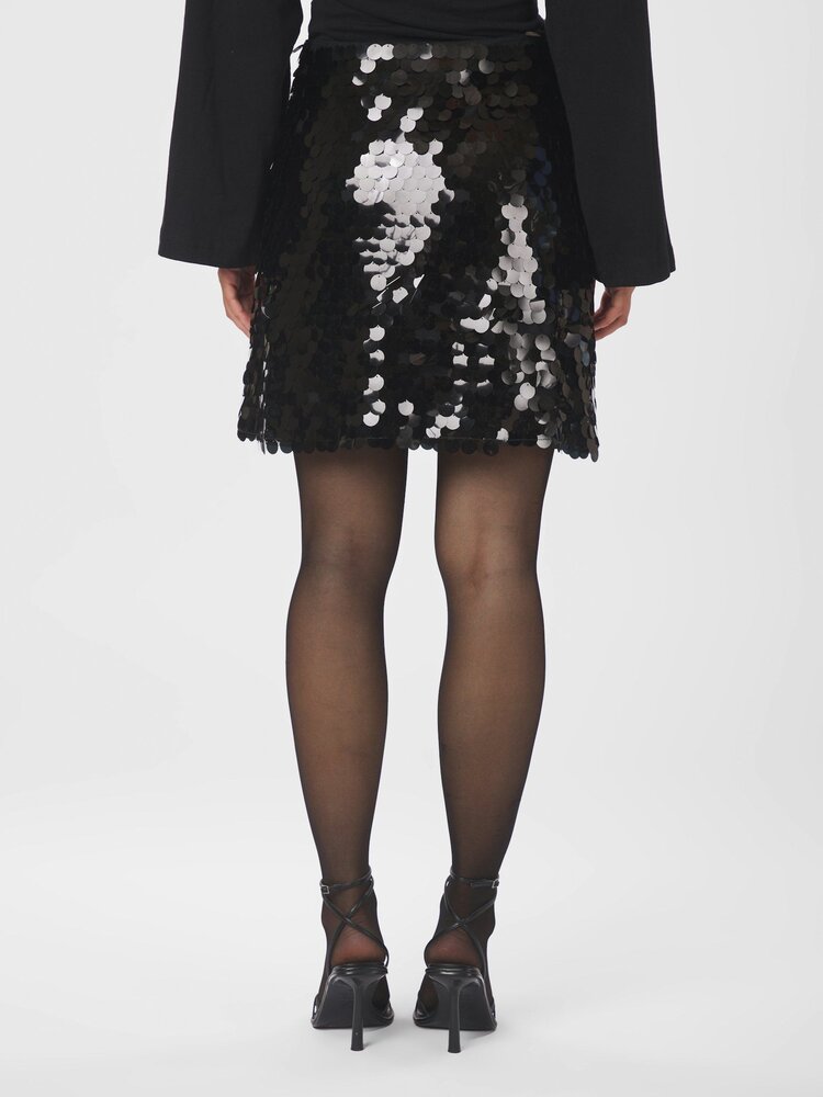 Neo Noir Miva Big Sequins Skirt Black