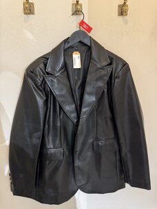 Just be Jolie Zara PU Blazer Black