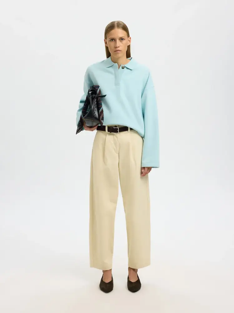 Selected Femme Ari Gia LS Polo Sweat Blue Glow