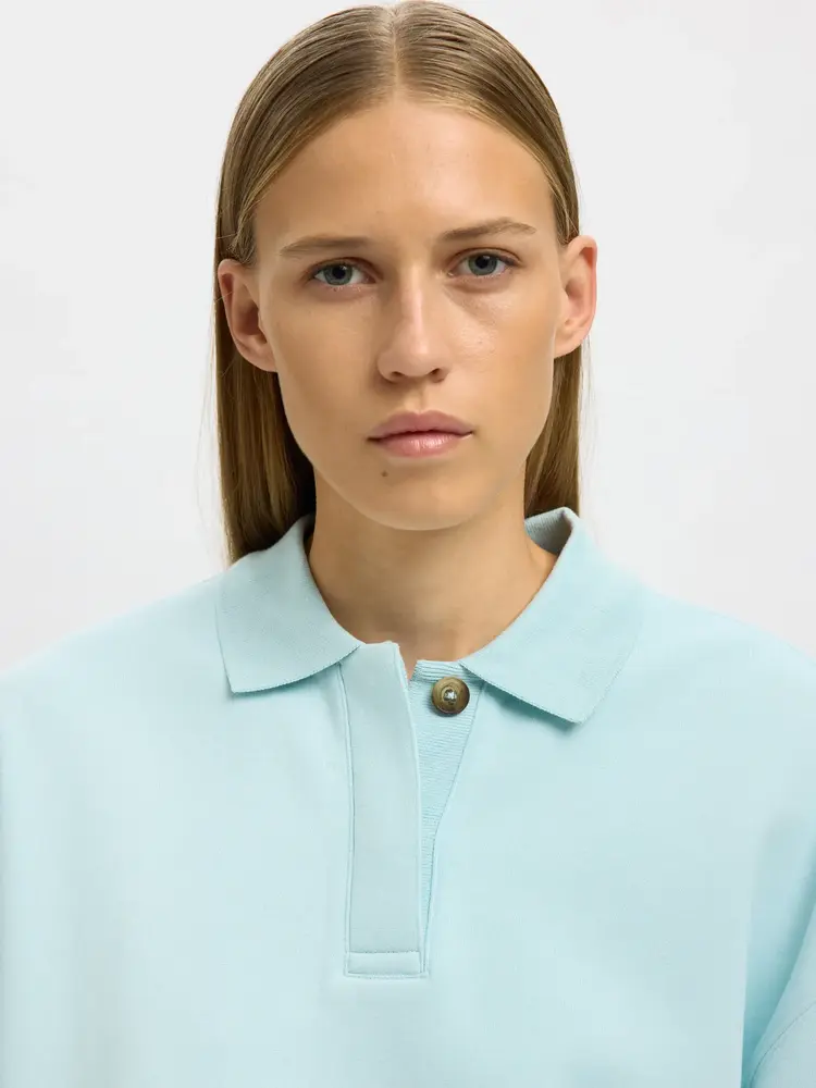 Selected Femme Ari Gia LS Polo Sweat Blue Glow