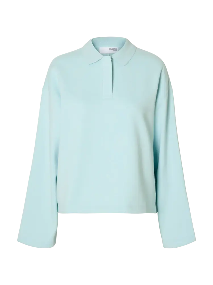 Selected Femme Ari Gia LS Polo Sweat Blue Glow