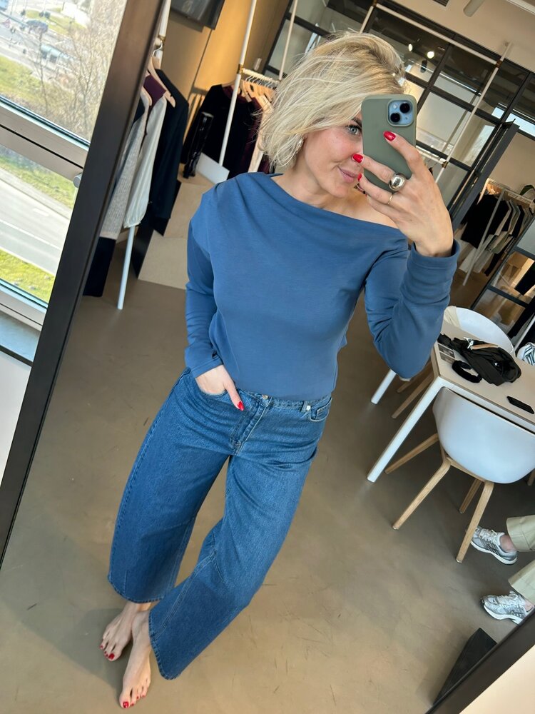 Selected Femme Loose Barrel Ane-Kori MW Jeans Medium Blue Denim