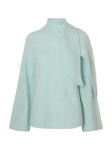 Selected Femme Lulu LS Bow Knit Blue Glow/Melange