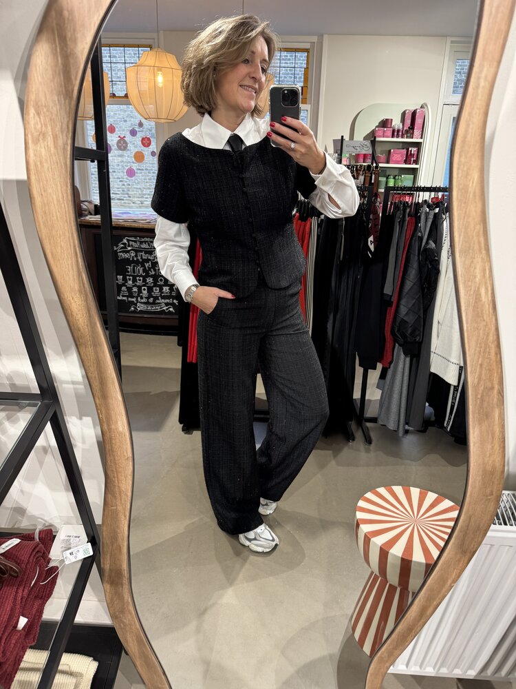 Neo Noir Emmett Boucle Pants Black