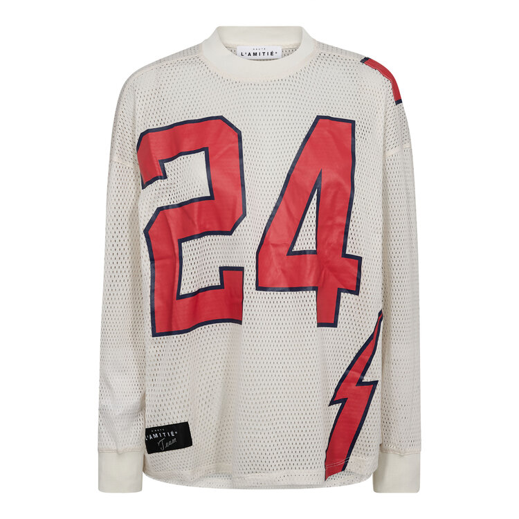 Haute L'Amitié American Football LS Tee Pearl/Red