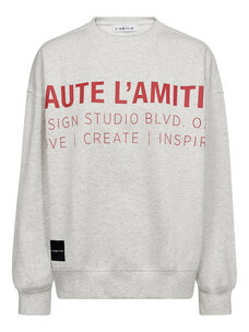 Haute L'Amitié Studio Logo Sweat Pearl Melange/Red