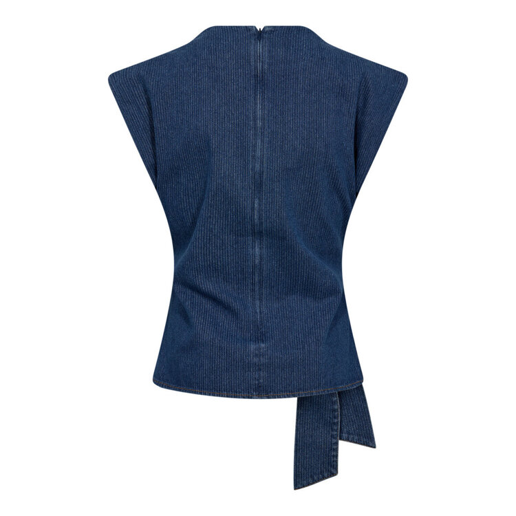 Co'Couture KimmyCC Pleat Top Dark Denim