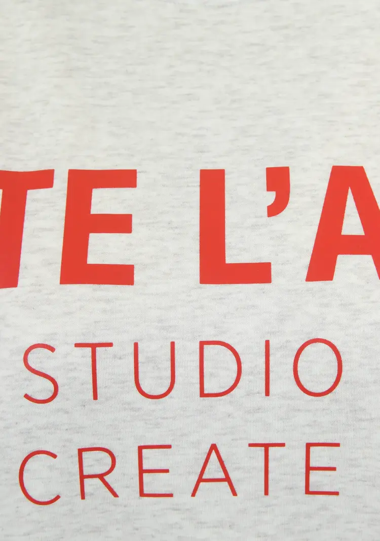 Haute L'Amitié Studio Logo Sweat Pearl Melange/Red