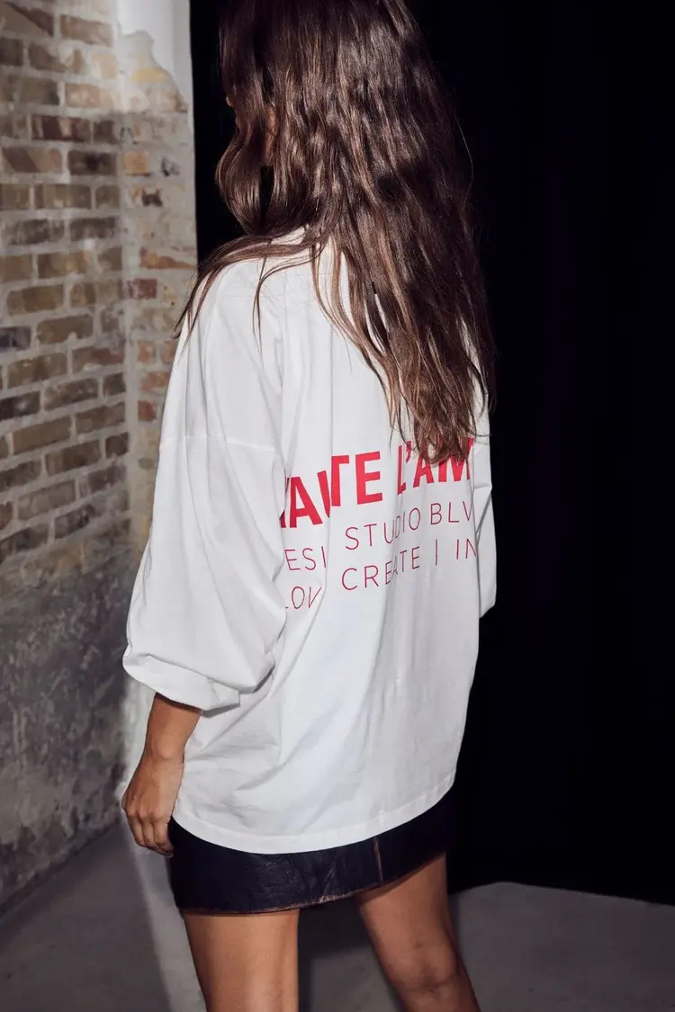 Haute L'Amitié Studio LS Print Tee Creme