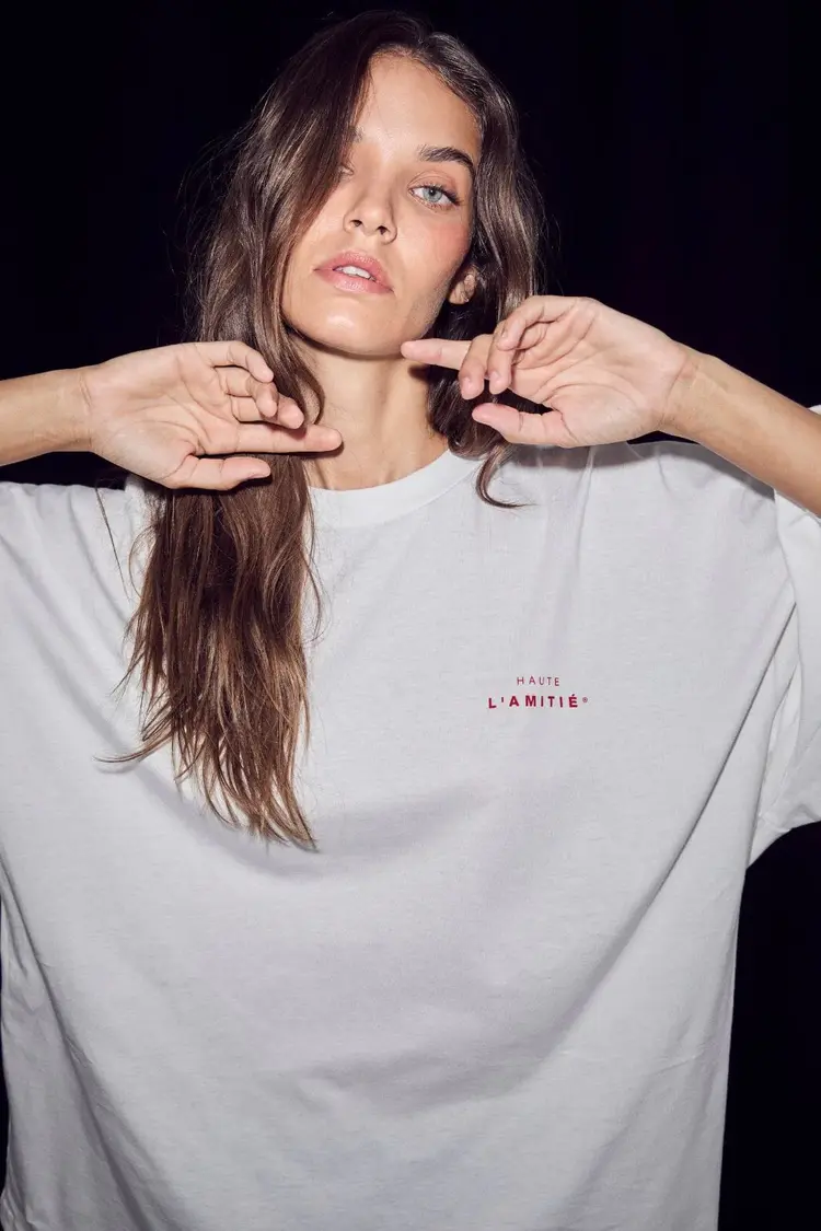 Haute L'Amitié Studio LS Print Tee Creme