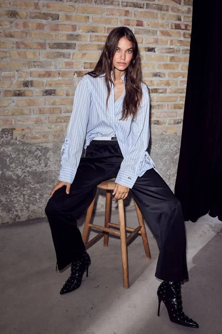 Haute L'Amitié Sophie Stripe Shirt Pale Bue