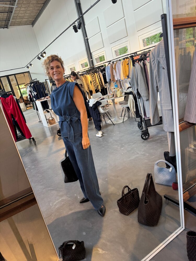 Co'Couture KimmyCC Pleat Top Dark Denim