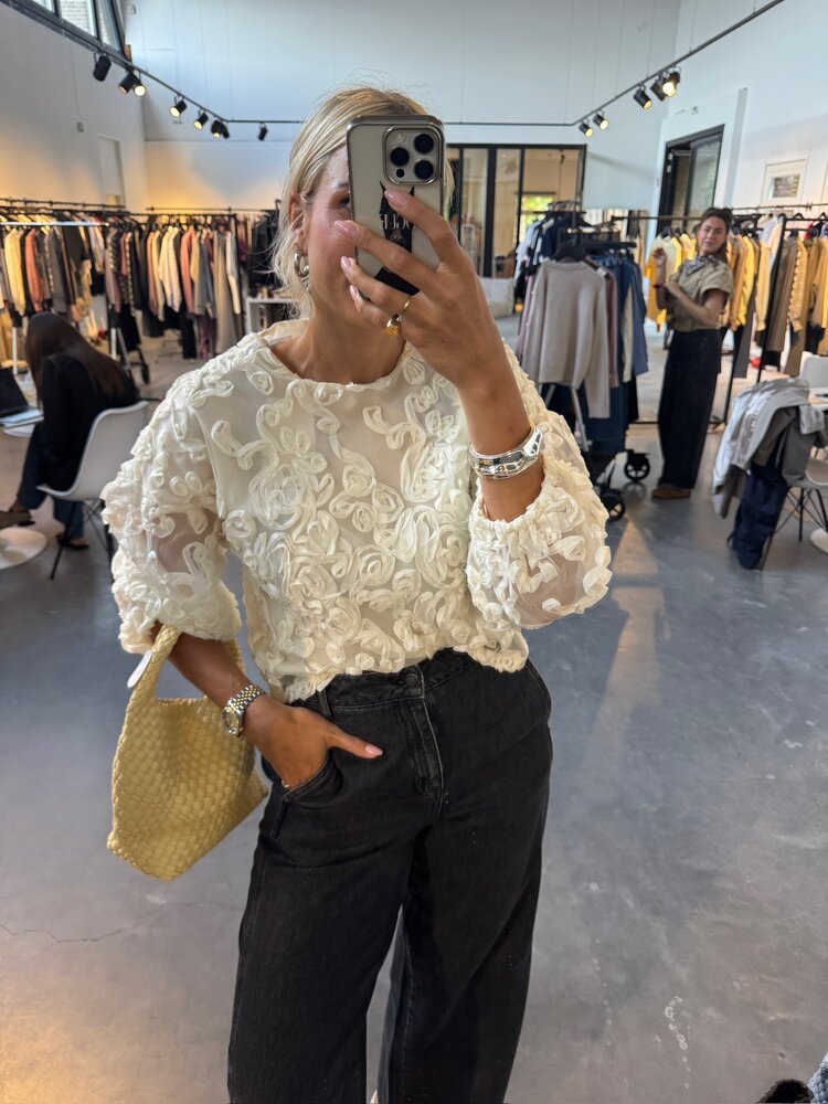 Co'Couture TessyCC Flower Blouse Off White